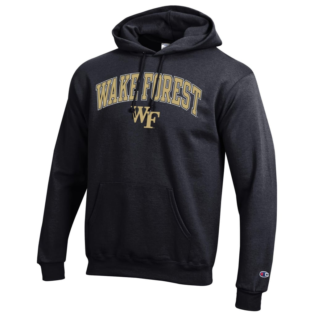  Wake Forest Demon Deacons Champion Arched Logo Fleece Pullover Hoodie - Black